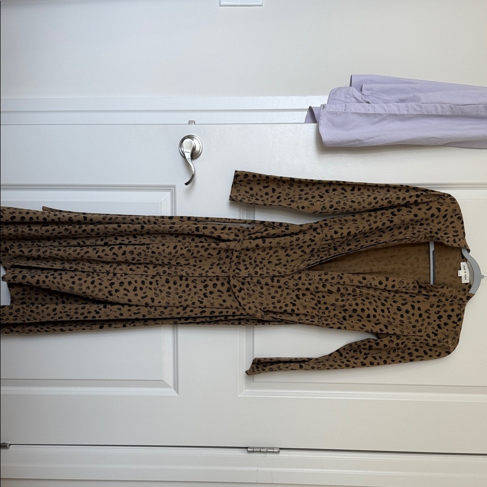Leopard Print Long Sleeve Dress